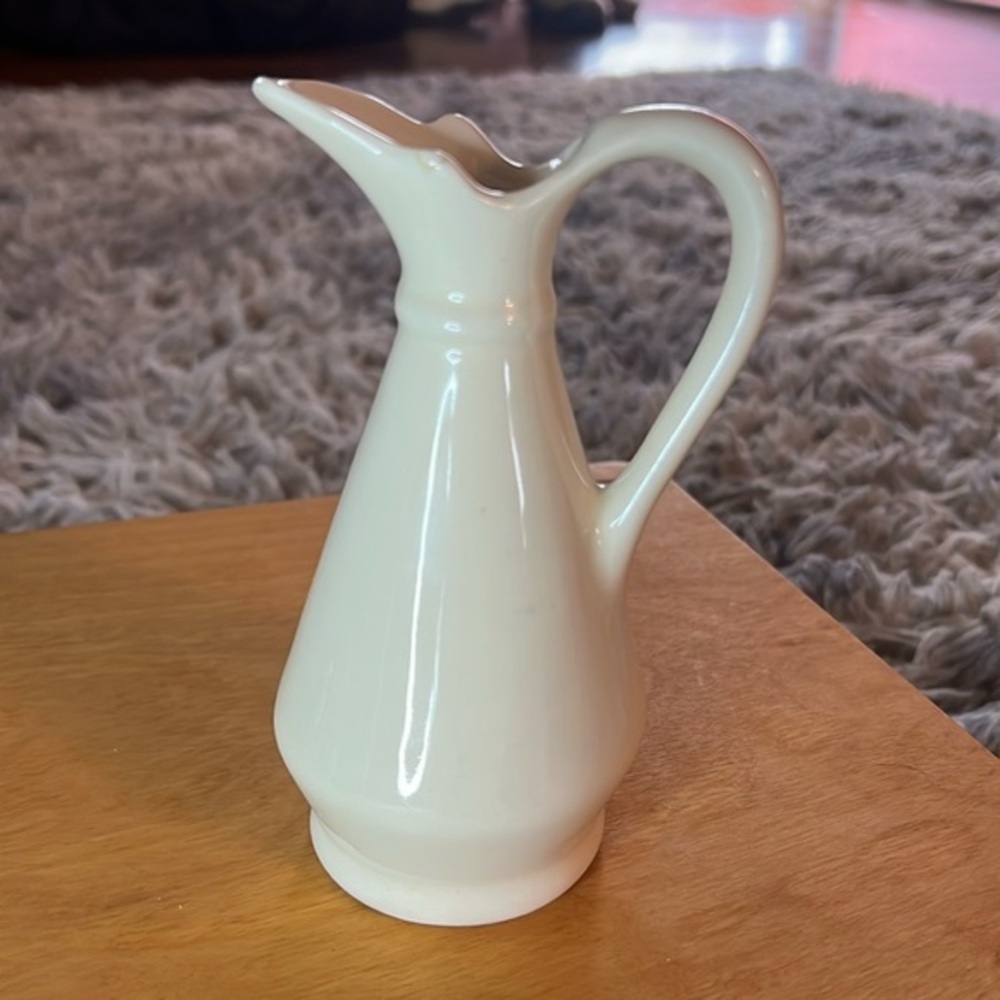 474 Pottery 6” Pitcher For Creamer, Syrup, Dressing, or Bud Vase White/Cream